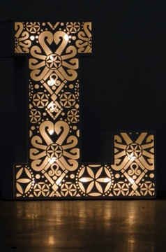 Ажурные буквы-накладки LOVE, 120 см, узор НАРОДНЫЙ