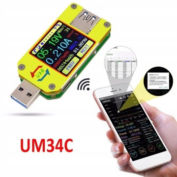 UM34 UM34C USB 3.0 Type-C Вольтметр тока
