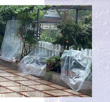 КАРПЕТ ДЛЯ РАСТЕНИЙ НА САДОВОЙ ТЕРРАСЕ, ВОДОНЕПРОНИЦАЕМЫЙ, ПРОЗРАЧНЫЙ, СЕТКА, 2x3м