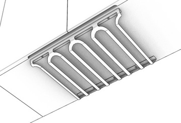 ПОДВЕСКА ДЛЯ СТЕКЛА, 4 РЯДА, матовый черный