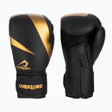 Боксерские перчатки Overlord Riven черные и золотые 16 унций