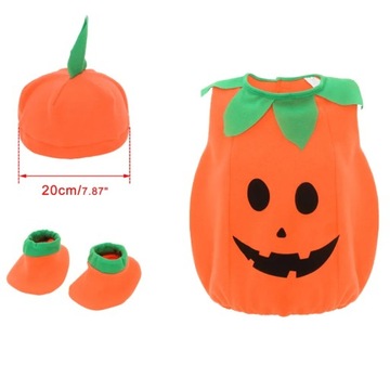 Kids Children Halloween Pumpkin Costume with Hat C