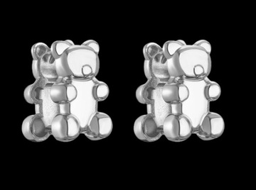 Серьги Haribo Silver Gummies с двойным плюшевым мишкой, красивый мишка Gummies