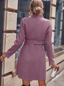 SHEIN różowy cienki wiosenny płaszcz z wiązaniem L/XL