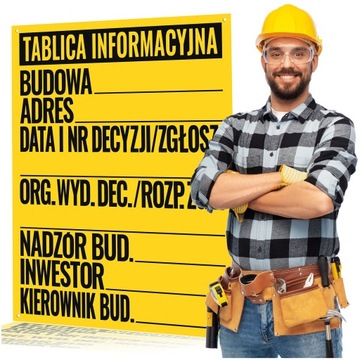 Budowlana Tablica Informacyjna TABLICA BUDOWLANA TABLICA INFORMACYJNA 50x70