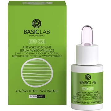 BasicLab Wielozadaniowe Serum Wyrównujące z Wit. C 15% na Dzień i Noc 15 ml