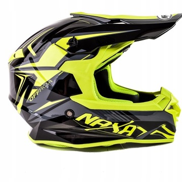 NAXA Kask Motocyklowy Cross Enduro Quad ŻÓŁTY XXL