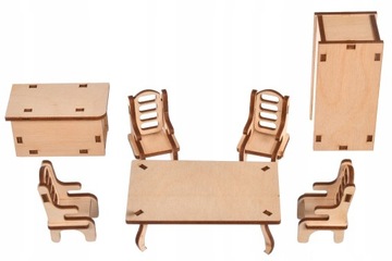 ДЕРЕВЯННАЯ МЕБЕЛЬ ДЛЯ КУКОЛЬНОГО ДОМА