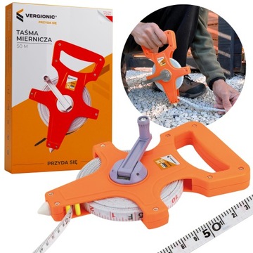 РУЧКА РУКАТНАЯ 50М С РУЧКОЙ ДЛИННАЯ СТРОИТЕЛЬНАЯ МЕРНАЯ ЛЕНТА