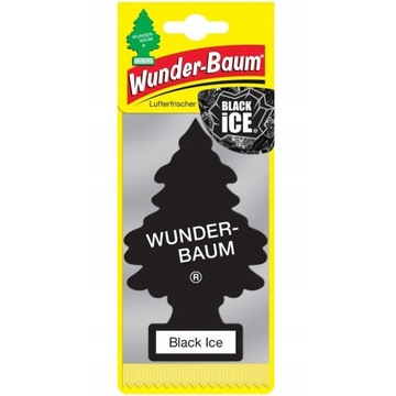 WUNDER-BAUM ZAPACH SAMOCHODOWY BLACK ICE KLASYK ODŚWIEŻACZ CHOINKA DRZEWKO