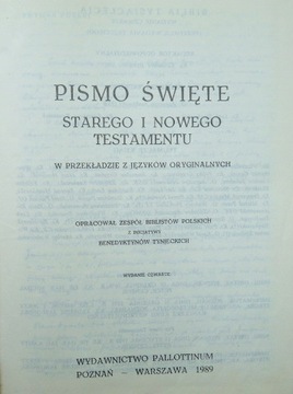 Pismo Święte Starego i Nowego Testamentu w przekła