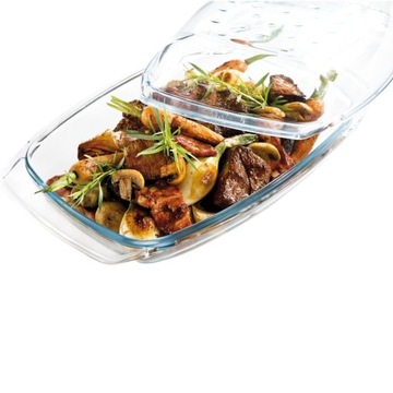 ВОЗДУХОУСТОЙЧИВАЯ ПОСУДА ОБЪЕМОМ 5,8 Л СО СТЕКЛЯННОЙ КРЫШКОЙ