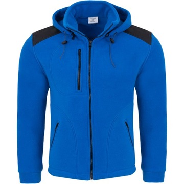 POLAR GRUBY BLUZA POLAROWA Z KAPTUREM NIEBIESKI M