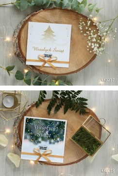 Ekologiczne biznesowe życzenia świąteczne kartki z logo z kopertami w 48h