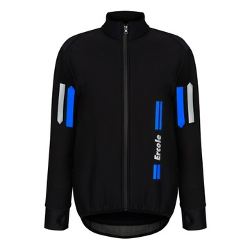 МУЖСКАЯ ЗИМНЯЯ ВЕЛОСИПЕДНАЯ КУРТКА XXXL SOFTSHELL ИЗОЛИРОВАННАЯ MTB WINDSTOPER ЧЕРНАЯ