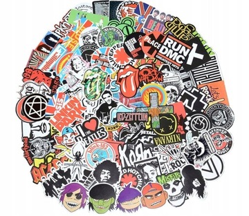 100 szt. Naklejek muzycznych Rock and Roll