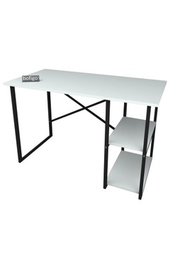 Metalowe biurko z półkami 60x120 białe