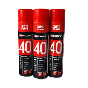 Profesjonalny klej w sprayu FIXGRIP 40 - 3 sztuki