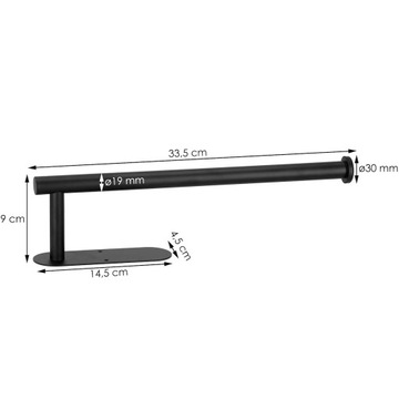 ДЕРЖАТЕЛЬ ДЛЯ ПОЛОТЕНЦА БУМАГИ ВЕШАЛКА ПОДСТАВКА МАТОВАЯ ЧЕРНАЯ СТАЛЬ МЕТАЛЛ LOFT