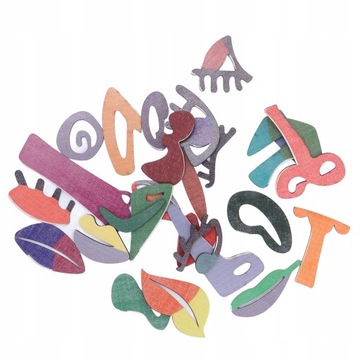Puzzle Montessori DIY Wielozadaniowy drewniany