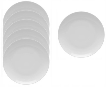 LUBIANA BOSS ZESTAW 6 TALERZY PŁYTKICH DESEROWE 20,5 BIAŁA PORCELANA