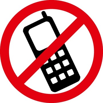 NAKLEJKA NA SZYBĘ 20 cm ZAKAZ UŻYWANIA TELEFONU
