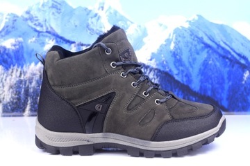 Buty ocieplane zimowe męskie trzewiki trekkingowe sportowe solidne mocne