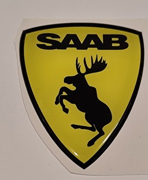 На наклейке SAAB MOOSE 3D изображен сумасшедший лось 503.