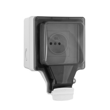 GNIAZDKO ELEKTRYCZNE 230V Z BOLCEM NATYNKOWE ZEWNĘTRZNE HERMETYCZNE IP66