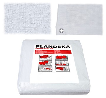 PLANDEKA PLANDEKI 2x3 BIAŁA UNIWERSALNA WZMACNIANA OKRYCIOWA