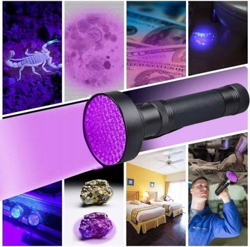 УФ ФОНАРЬ 100LED УЛЬТРАФИОЛЕТОВЫЙ ЯНТАРНЫЙ + ОЧКИ