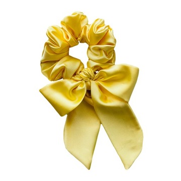 Gumka do włosów satyna scrunchie frotka Żółta