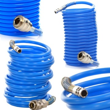 СПИРАЛЬНЫЙ ПНЕВМАТИЧЕСКИЙ ШЛАНГ 5x8 мм, 5 м, КАБЕЛЬ 8 бар, ПРОЧНЫЙ, ТОЛЩИННЫЙ KD674