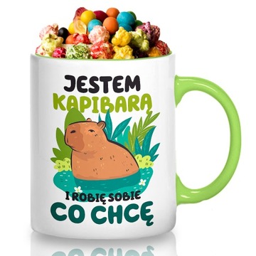 Kubek Zielony Na Prezent JESTEM KAPIBARĄ Wzory