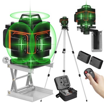 POZIOM LASEROWY z 16 LINIAMI PIONOWA 360 4D statyw