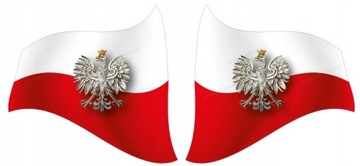NAKLEJKA FLAGA POLSKI z orłem 4 szt. 7x8