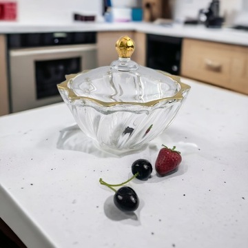 САХАРНИЦА / ЦВЕТНАЯ ЧАШКА КРИСТАЛЛ ЗОЛОТО Y607