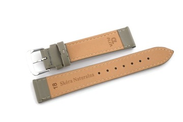 PASEK DO ZEGARKA ALFA SZARY GŁADKI 16MM