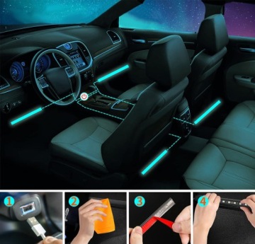 Светодиодная лента для автомобиля PRO RGB LEDs Освещение салона автомобиля ДИСТАНЦИОННОЕ ПРИЛОЖЕНИЕ