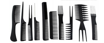 Набор парикмахерских расчесок в футляре, 10 шт.