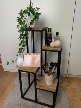 Металлическая подставка для цветов 34х34х69, промышленная подставка-чердак