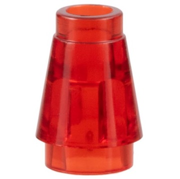 LEGO 4589b Stożek 1x1 Trans-Red 6514021 6172226 1szt NOWY