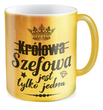 Kubek złoty prezent SZEFOWA jest tylko jedna
