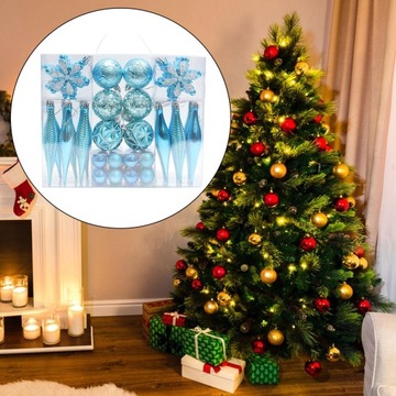 40 штук рождественских безделушек, небьющиеся елки, висящие в синем цвете.