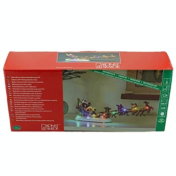 Дед Мороз в санях с оленями