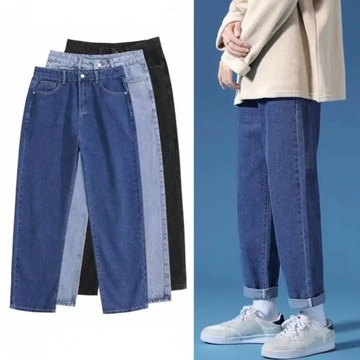 Men Jeans Streetwear Men's Wide Leg Denim Pants wi