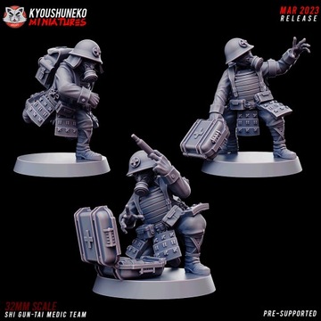 Shi Gun-Tai Medic Team x3 Kyoushuneko Miniatures