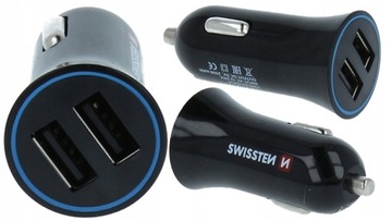 SWISSTEN ŁADOWARKA SAMOCHODOWA 2,4A 2x USB+ mikro