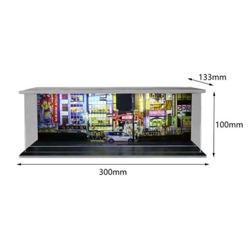 Parking w skali 1:64 LED pojemnik do przechowywania w gablocie dla modelu lalki Street