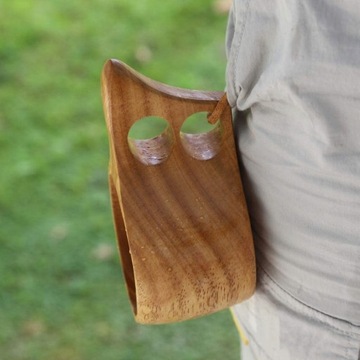 Деревянная кофейная кружка кукса ручной работы.